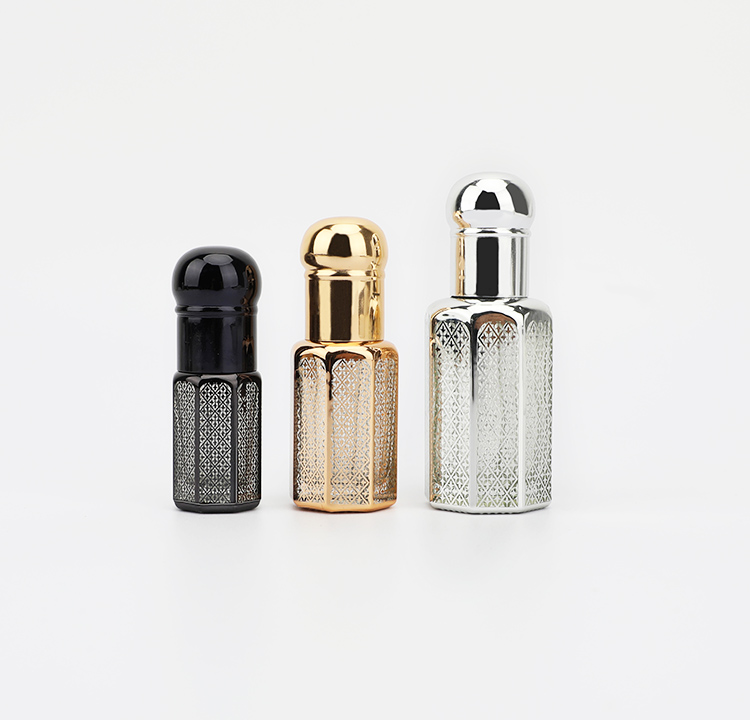 Оптовая продажа 3 мл 6 мл 12 мл Attar мини арабские флаконы для духов стеклянный флакон для духов с лазерной резьбой