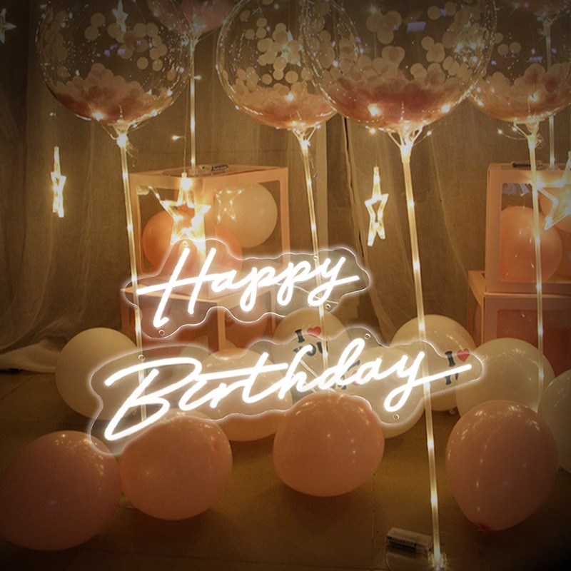 Dropshipping Wholesale LED Acrylic Neon Wall Signs Happy Birthday Neon Sign