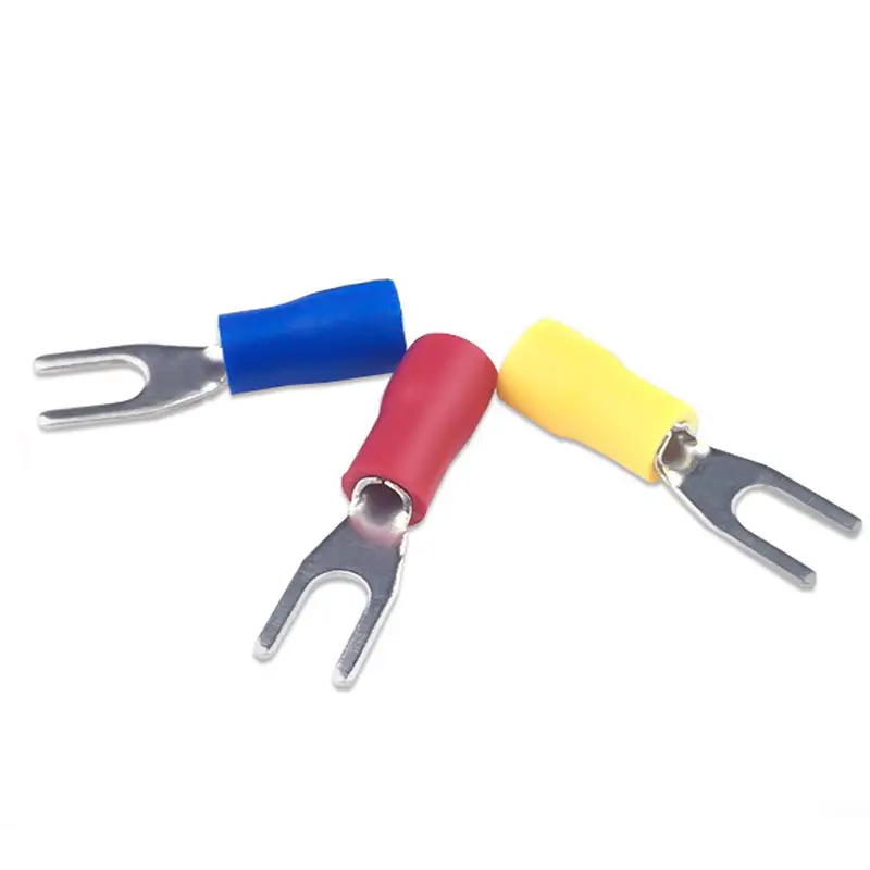 SV Crimp Terminal Spade Fork Connector Wire Copper Crimp Connector Insulated Cord Pin End Terminal SV1.25/2/3.5/5.5