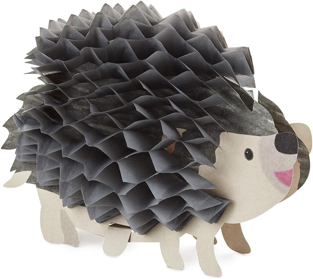 3D Hedgehog Cue Thank you card customizable invitation greetings cards with honeycomb decoration