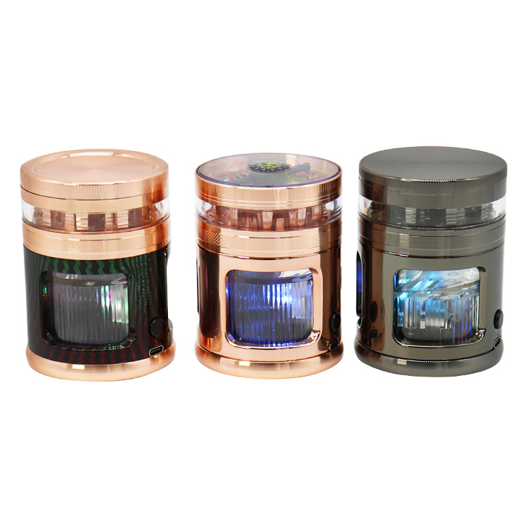 China hot sale 63mm rechargeable glow in the dark aluminium alloy crusher lighter and cigarette accessories