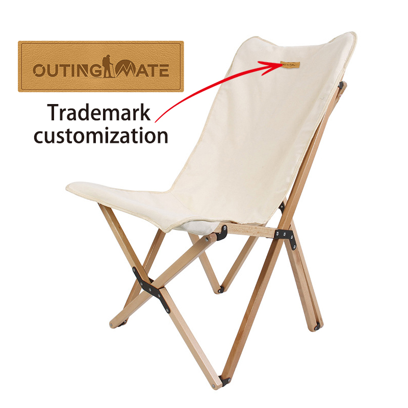 white travel folding canvas fabric beech wood frame picnic wooden foldable folding Picnic camping chair