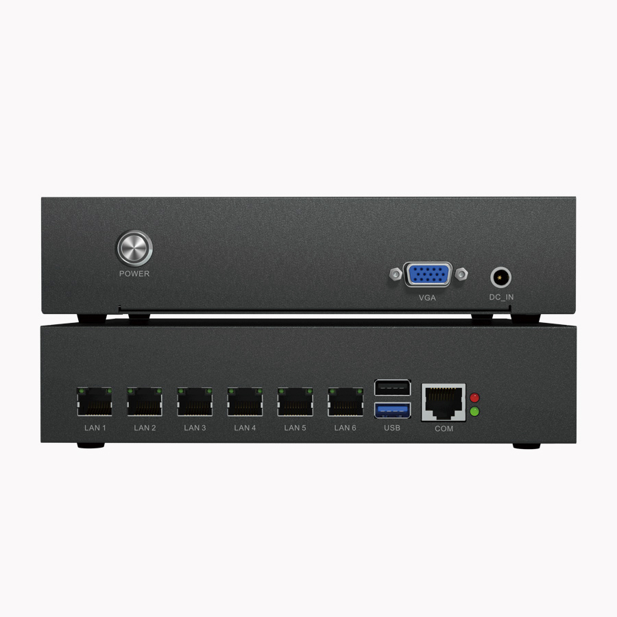 Тонкий промышленный мини-компьютер для майнинга биткоинов с 6 портами lan