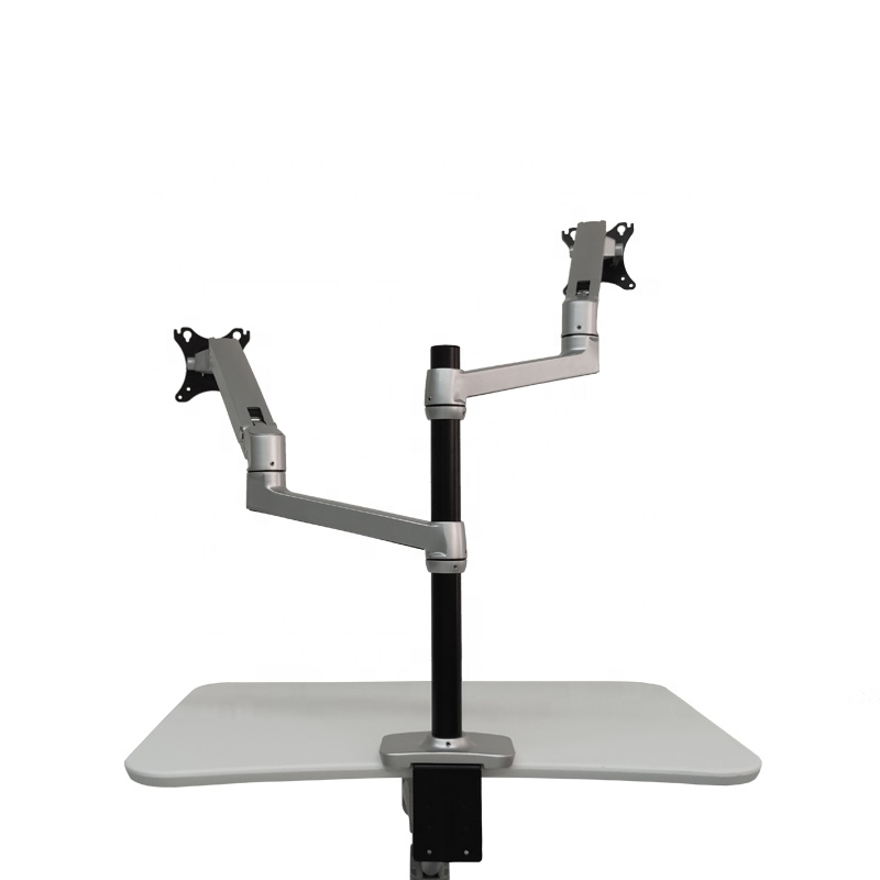 The new product tablet floor stand height adjustable tablet stand 360 Dual screen display stand Use home office meeting room