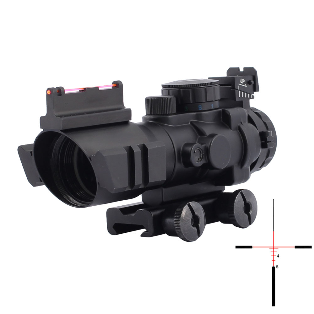 Тактический прицел с двойной подсветкой 4x32 Acog, оптический прицел с ласточкиным хвостом 20 мм, прицел для охоты