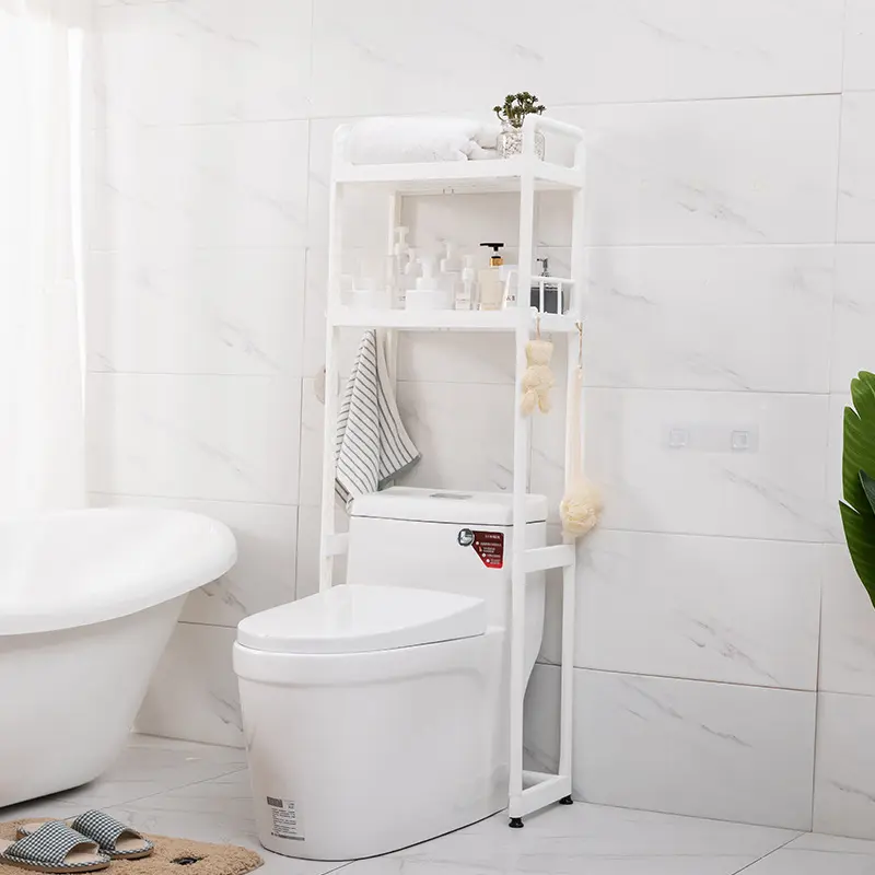 Plastic Toilet Bathroom Punch-free Floor Adjustable Toilet Storage Rack