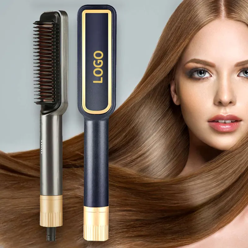 The Anti-Scald Design Ionic Hair Straighter Comb Fast Heating Hair Straightener Comb Professional Hair Tools For Styling