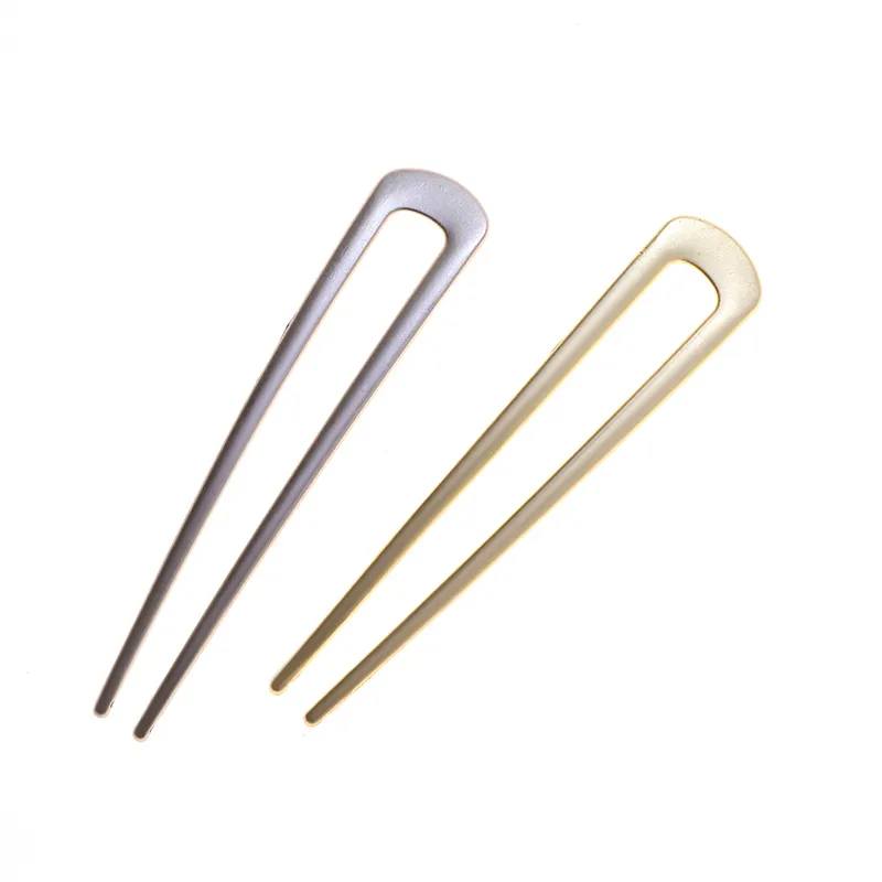 Wholesale Metal Simple Hair Forks Elegant Temperament Hair accessory U Shape matte Hairpins For women or girls
