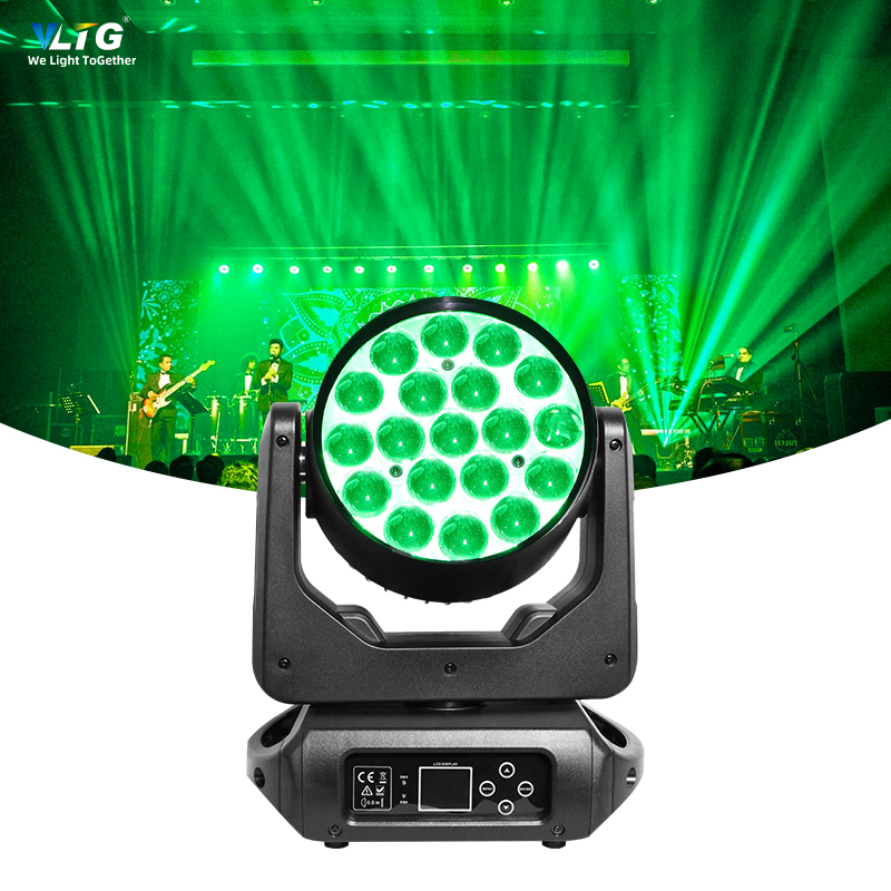 Stage Moving Head Wash Light 19 Pcs 15W Zoom Led Rgbw 4 In 1
