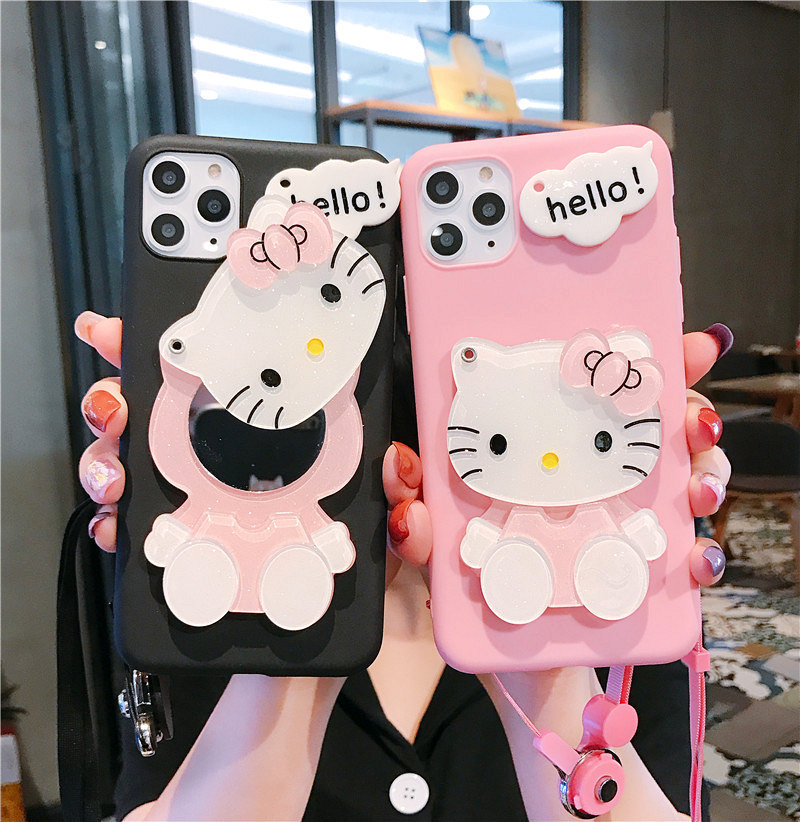2022 популярный хит продаж, индивидуальный зеркальный чехол hello kitty для телефона iphone 12 pro max 7plus 13 14 x xr