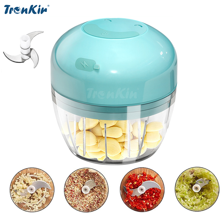 Portable Garlic Masher Mini USB Fruit Speedy Garlic Chopper Electric Onion Vegetable Chopper Electric Food Salad Chopper