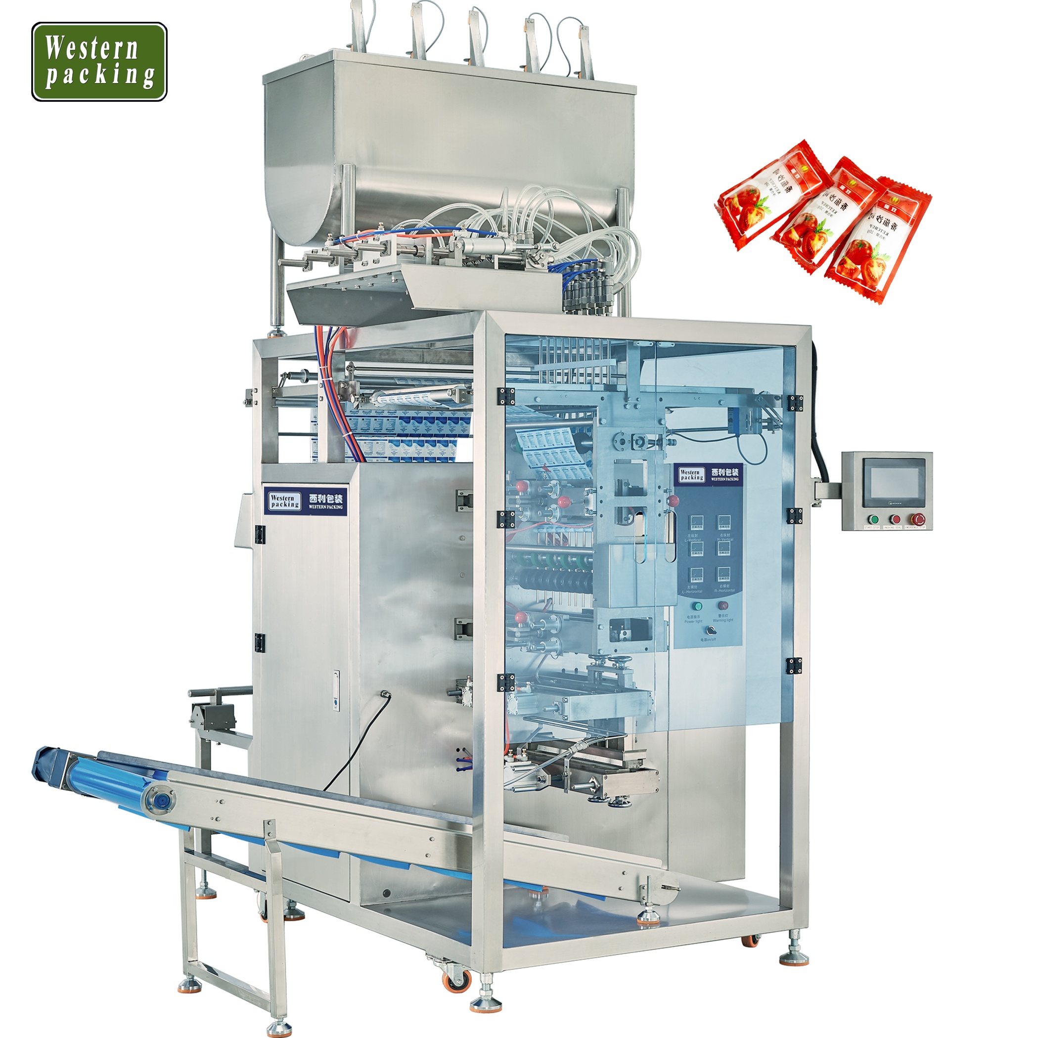 high speed tomato ketchup packing machine, sauce packaging machine