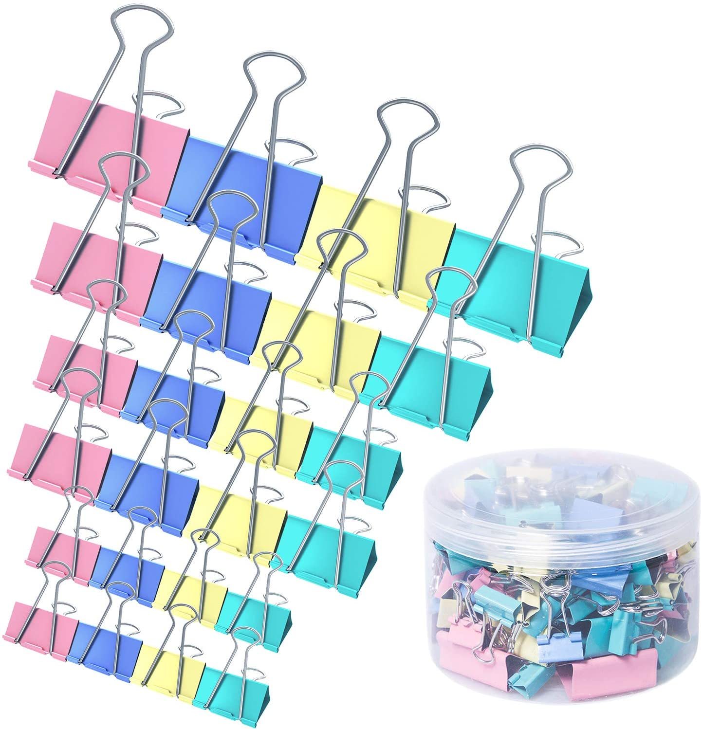 Colorful Metal Paper Binder Clamps Binder Clips for Office, Home, School