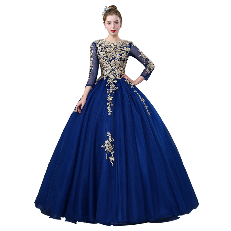 2021 Embroidery Beaded Long Sleeves Elegant Hemline Muslim Bridal Gown Wedding Dress