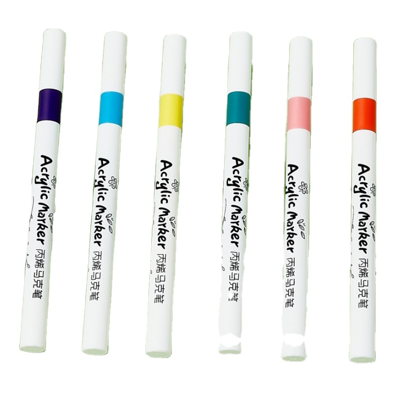 24 Colors Acrylic Custom Highlighter Marker Pens Cheap Highlighter for Customizing Metal Paper Shoes 1mm Permanent Ink Width