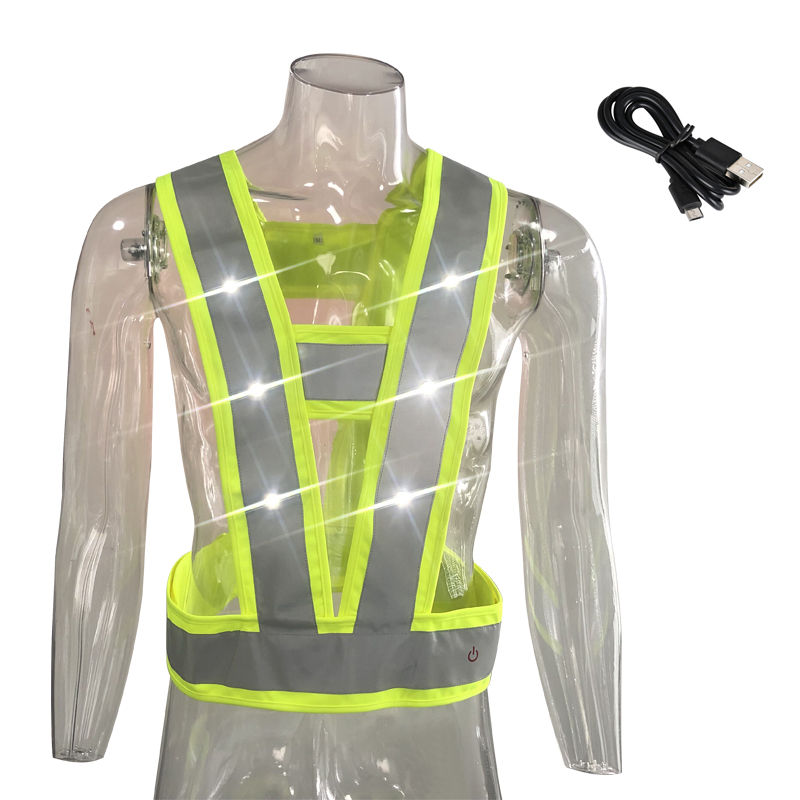 Kids Adults Worker High Visibility Workwear Illumiseen Led Vest Reflective Safety Hardloop Wearable For Night Construction