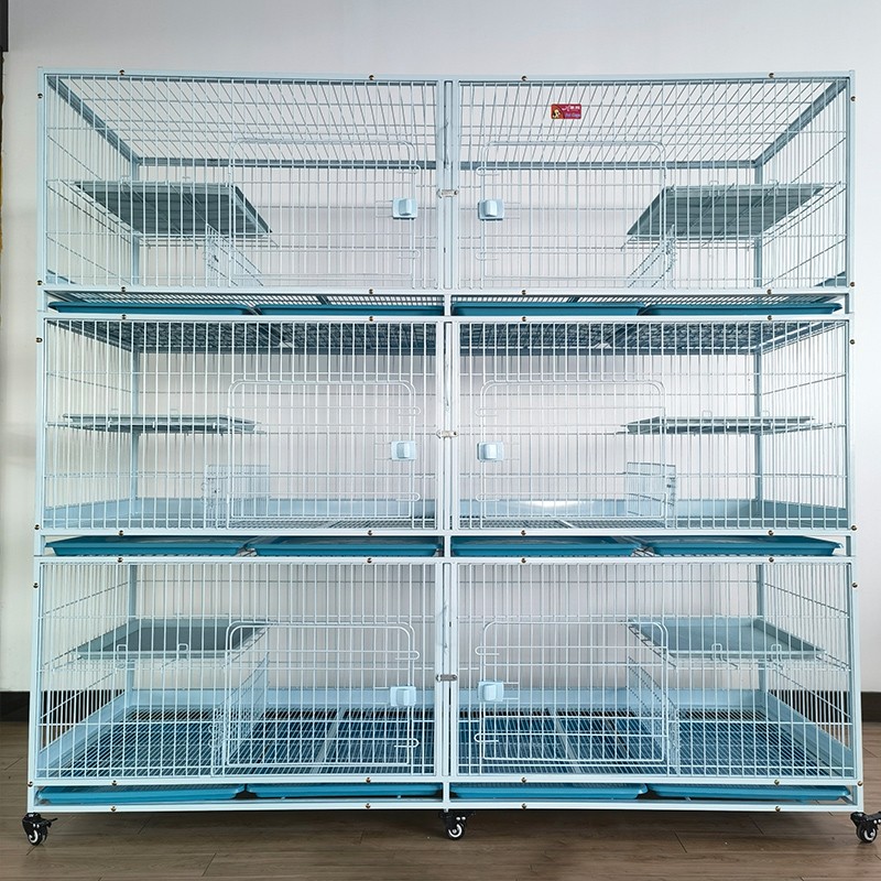 Hot selling pet kennel plastic cages with wheels for dogs and cats