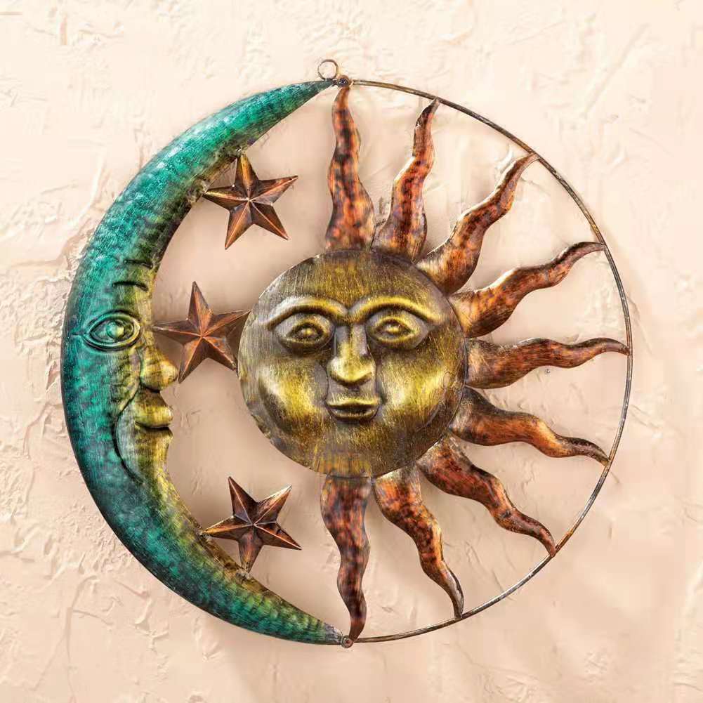Modern Art Wall Decoration Sun And Moon Metal Wall Art Crafts
