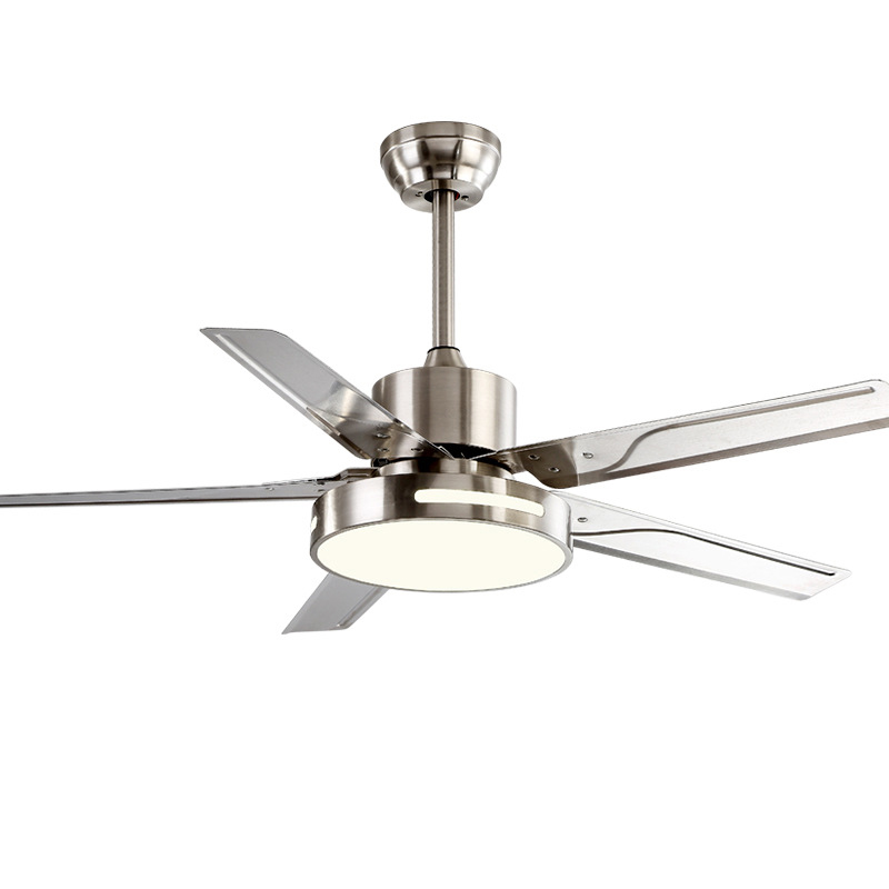 24W Dimmable Adjustable 17 Inch Modern Remote Control Noiseless 5 Blades LED Ceiling Light with Fan