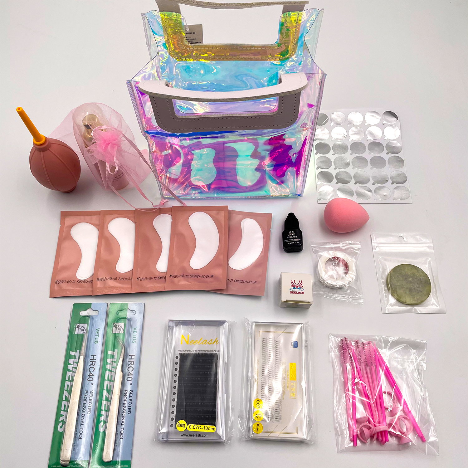 False Eyelashes Extension Practice Exercise Kit Wholesale Eyelashes Extension Kits Custom Lash Tools Kit Accessories
