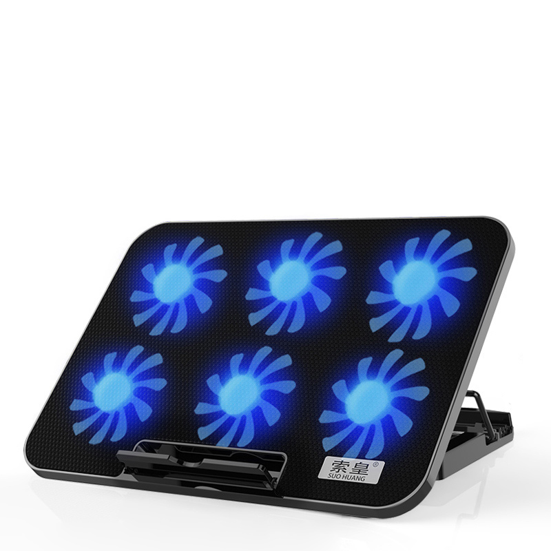 Suohuang хит продаж, 6 вентиляторов, охлаждающая подставка для ноутбука, 2 USB-порта, внешний охладитель для ноутбука