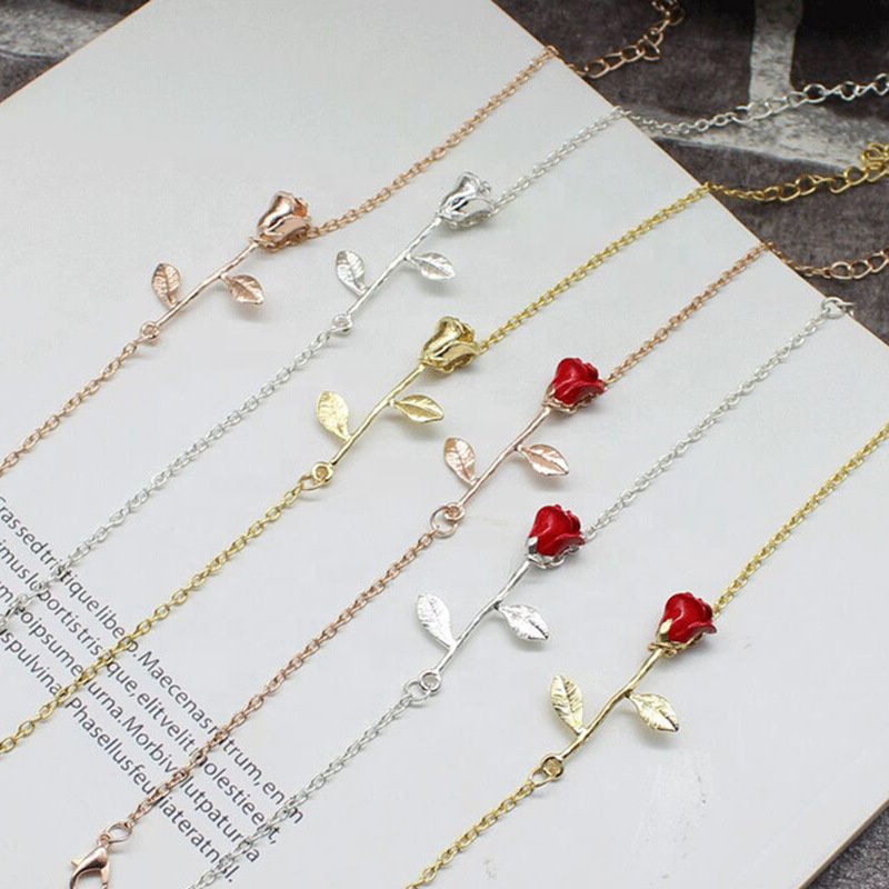 European trendy romantic brass real gold plated 3D rose flower colorful charm foot jewelry anklets for women gift