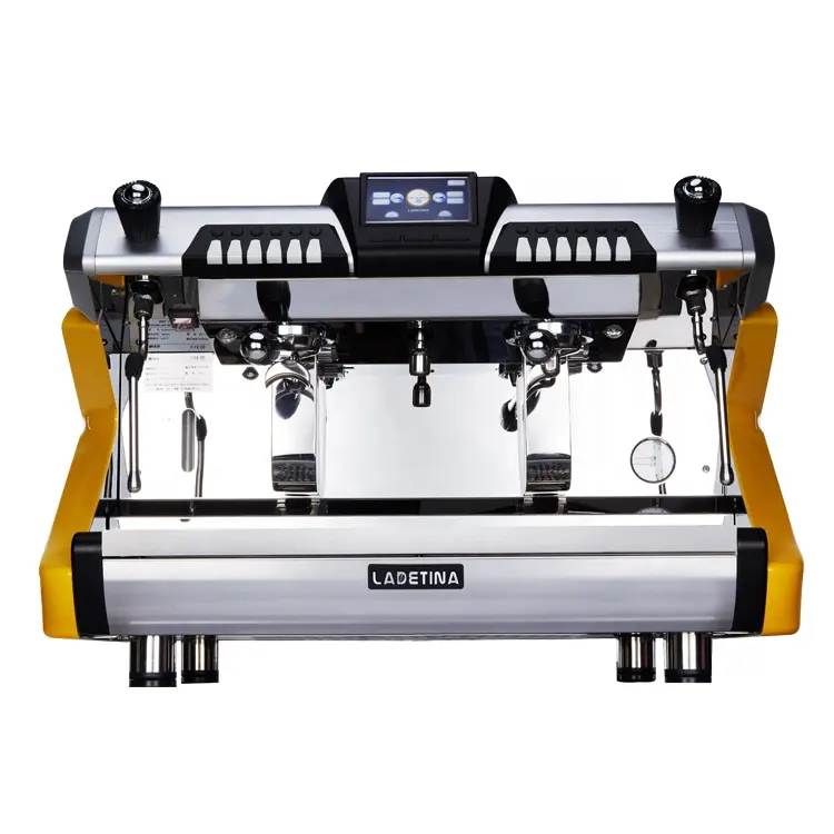 Stainless Steel 2 Group Espresso Manual Coffee Bean to Cup Machine