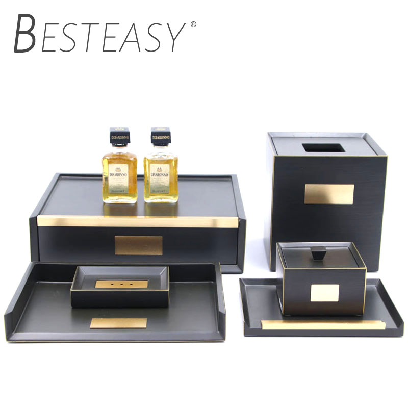 Besteasy черная коробка для салфеток для отелей, мыльница, изготовленная на заказ, набор аксессуаров для ванной комнаты