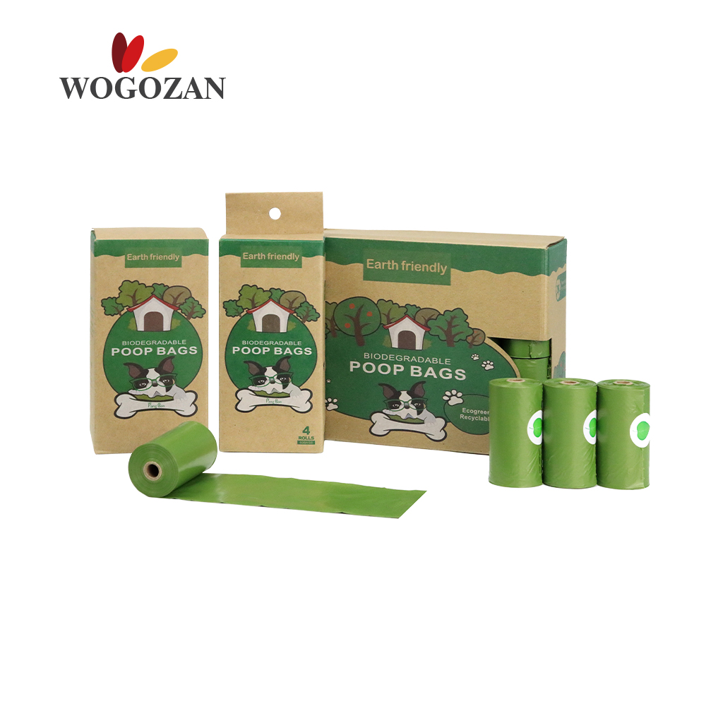 Wogozan 4/8/24 Rolls Easy-Tear Extra Thick Degradable Pet Poop Bag Biodegradable Dog Poop Bag