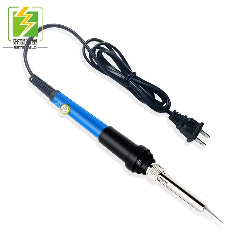 Electric Soldering Iron Kit 60W Adjustable Temperature Welding Soldering Iron with 5pcs Different Tips 1 Solder Wire 0.8mm Dia