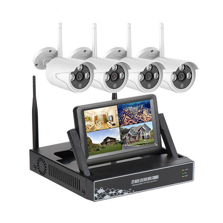 Tuya 4CH 2,0 мегапиксельная камера 7 "экран H.264 Беспроводной NVR Kit CCTV камера Wi-Fi ip-камера системы видеонаблюдения беспроводная IP комплект монитор