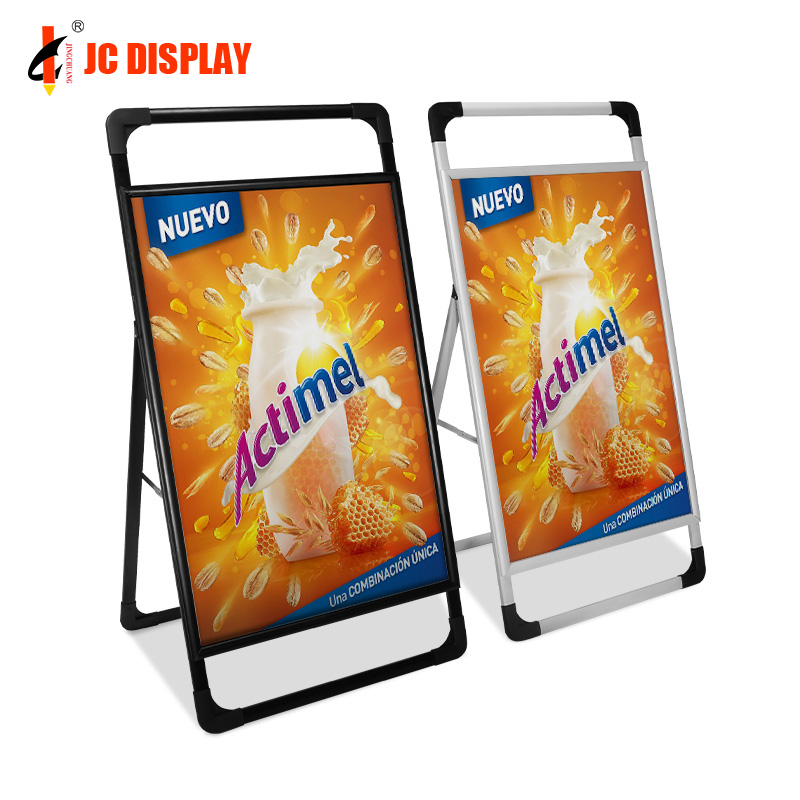 Aluminum A Frame Single Side Handle Poster Stand Frame Floor Sign Stand Snap Frame A-Board Pavement Sign Portable Banner Stand