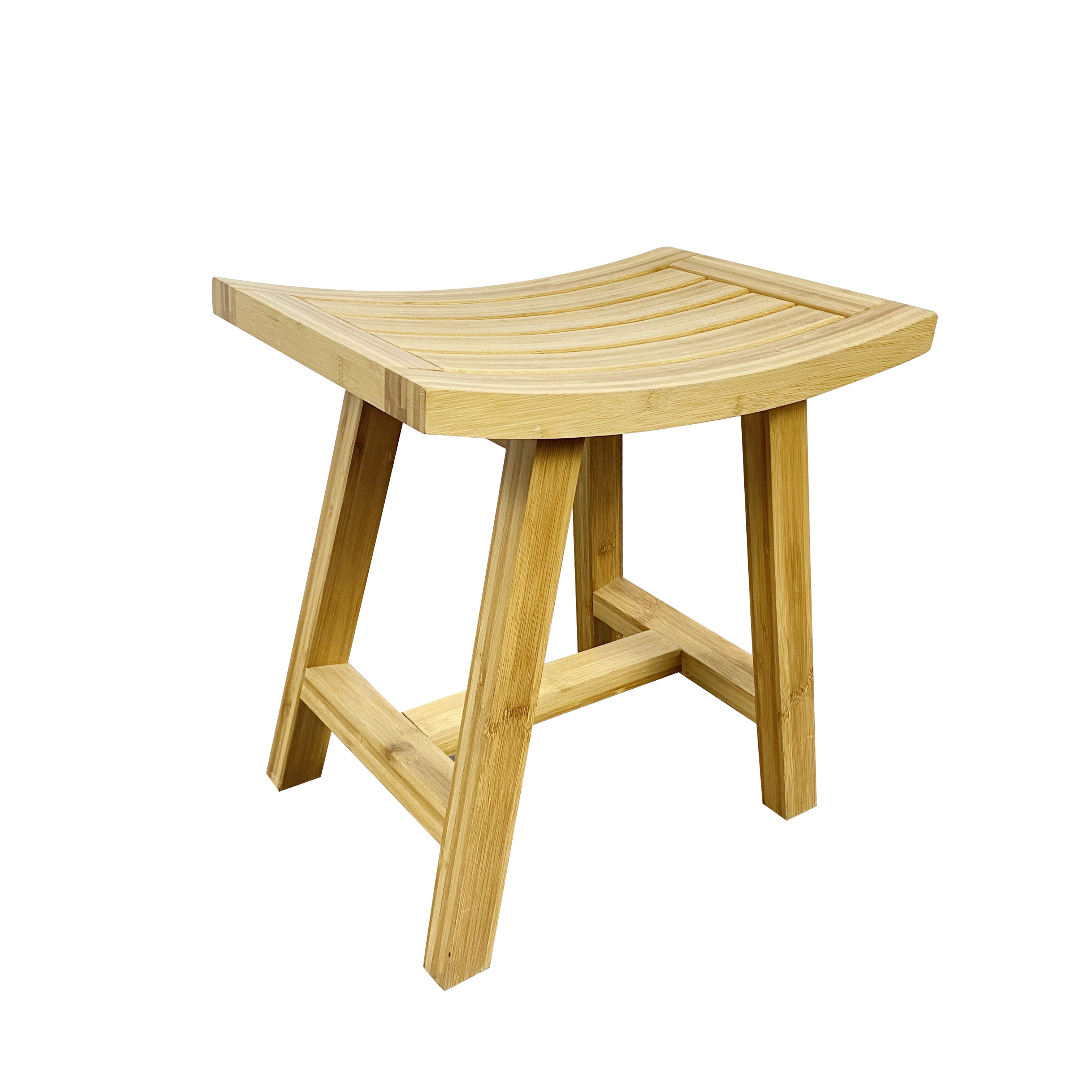 Natural Bamboo Wood Shower Bench Bathroom Stool