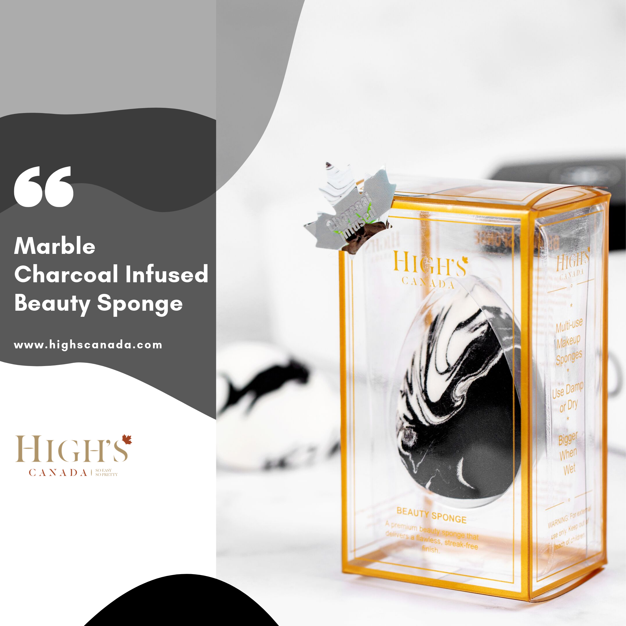 HIGH'S Beauty, макияж, не латексный косметический инструмент, мраморный цвет, губка, блендер, пудра, пуховка, уголь, губка для макияжа, пуховка