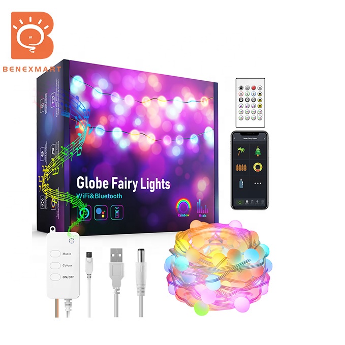 Benexmart 10 м wifi bluetooth Музыка наружная светодиодная гирлянда Luces Decoracion сказочные Праздничные огни освещение Дерево google home echo tuya