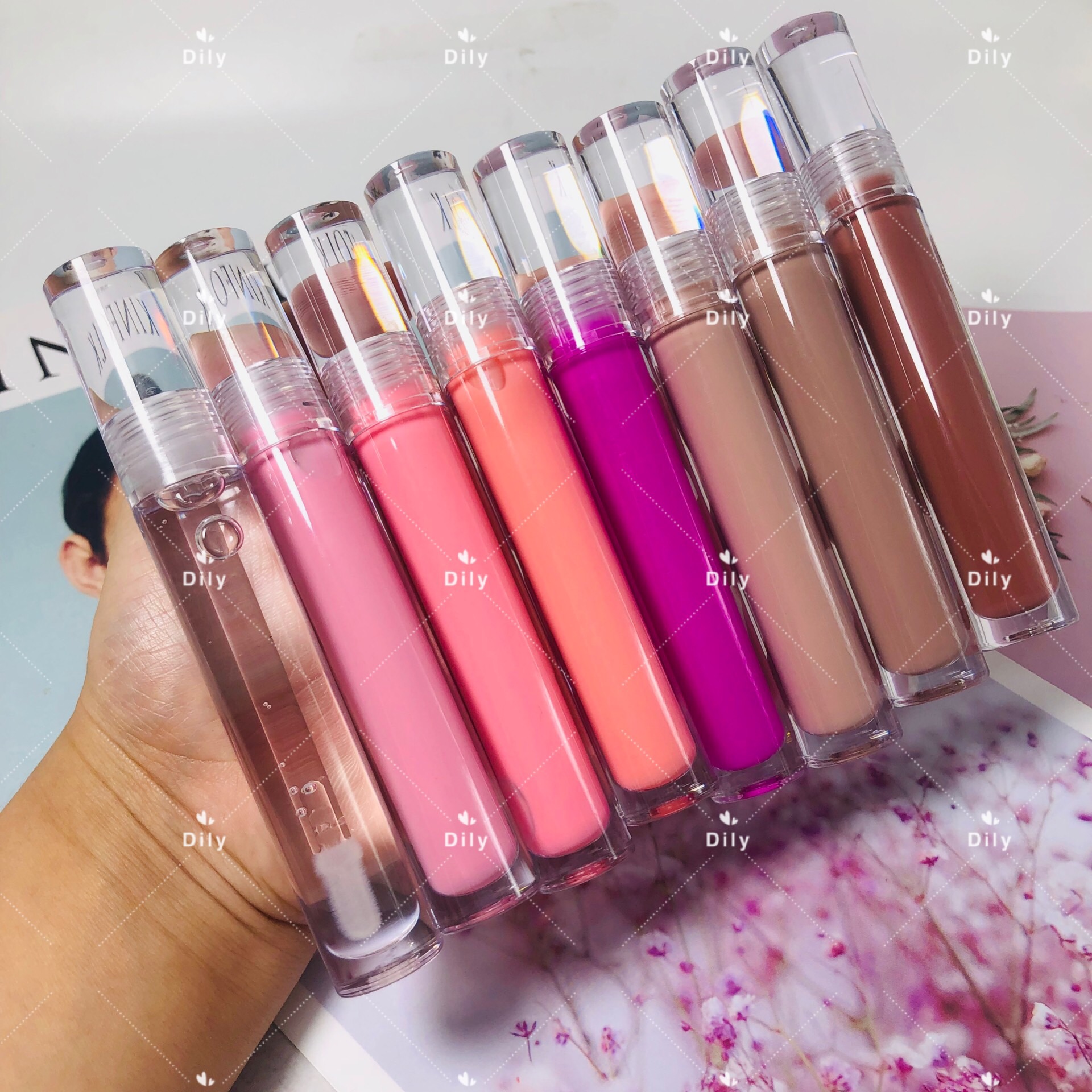 bulk cosmetics makeup vendors private label nude organic clear glossy vegan lipgloss