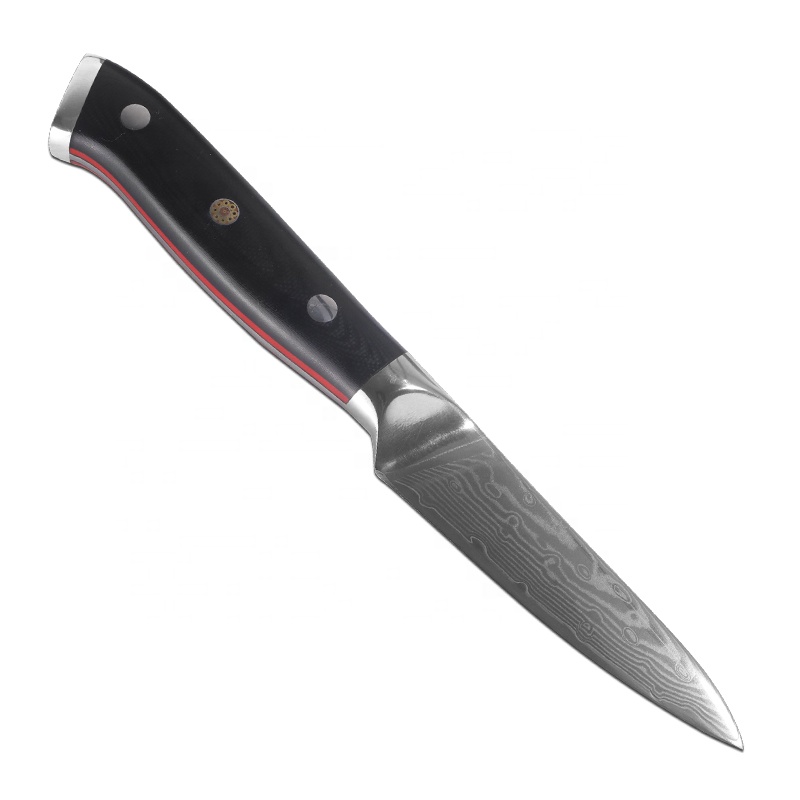 3,5 дюймовый кухонный нож из дамасской стали с ручкой G10, дамасский Нож Для Чистки Овощей