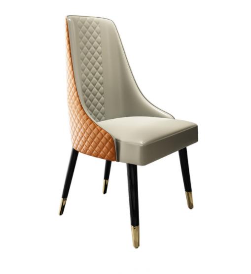 Nordic Light Luxury indoor Dining Chair upholstered Home Modern Minimalist Negotiation Hotel Leather Soft Bag Restaurant Chair