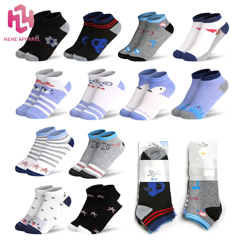 Wholesale Cheap Children Kids Young Boys Girls Polyester Cotton Socks Custom Band Packing