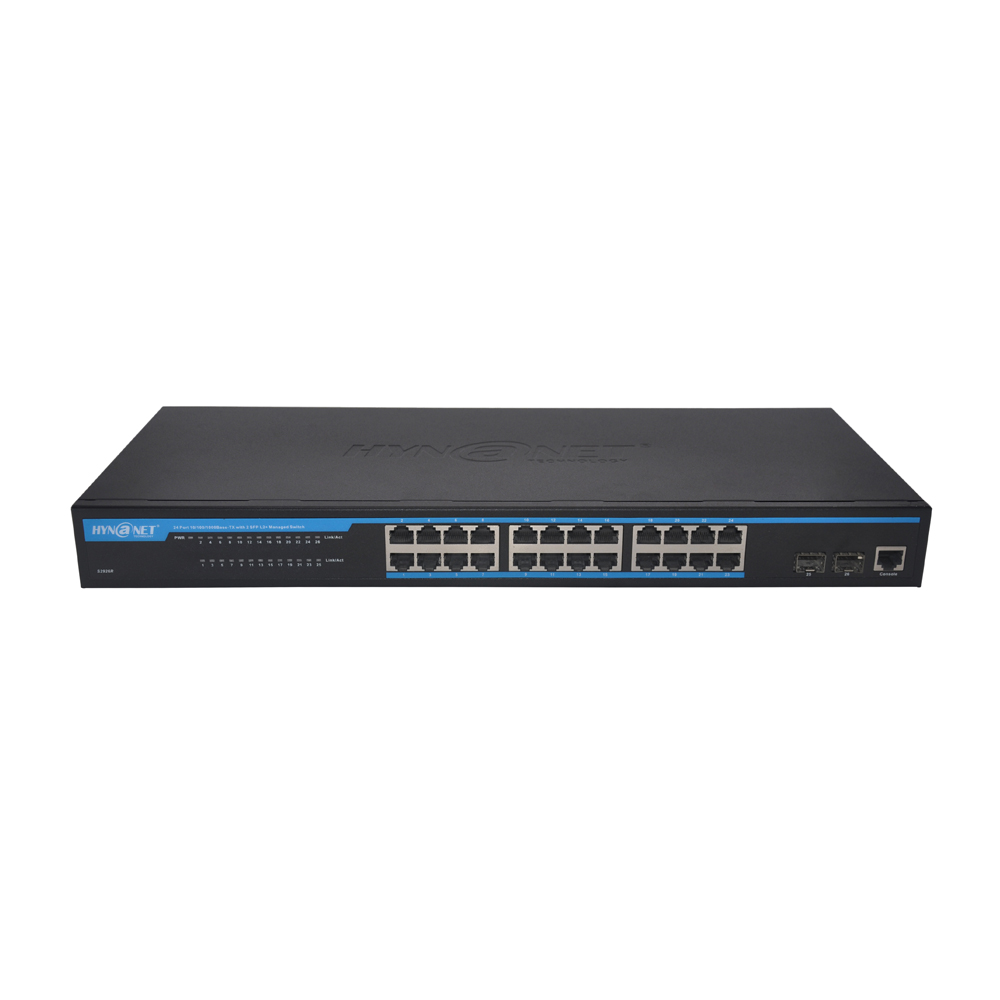 Управляемый коммутатор poe 450W 24x1 0/100/1000M RJ45 + 2x1G SFP power over ethernet layer2