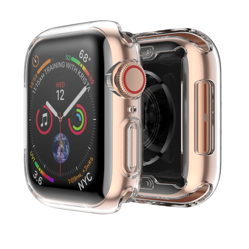 Прозрачный силиконовый защитный чехол для Apple Watch Series 5 4 3 2 1 44 мм
