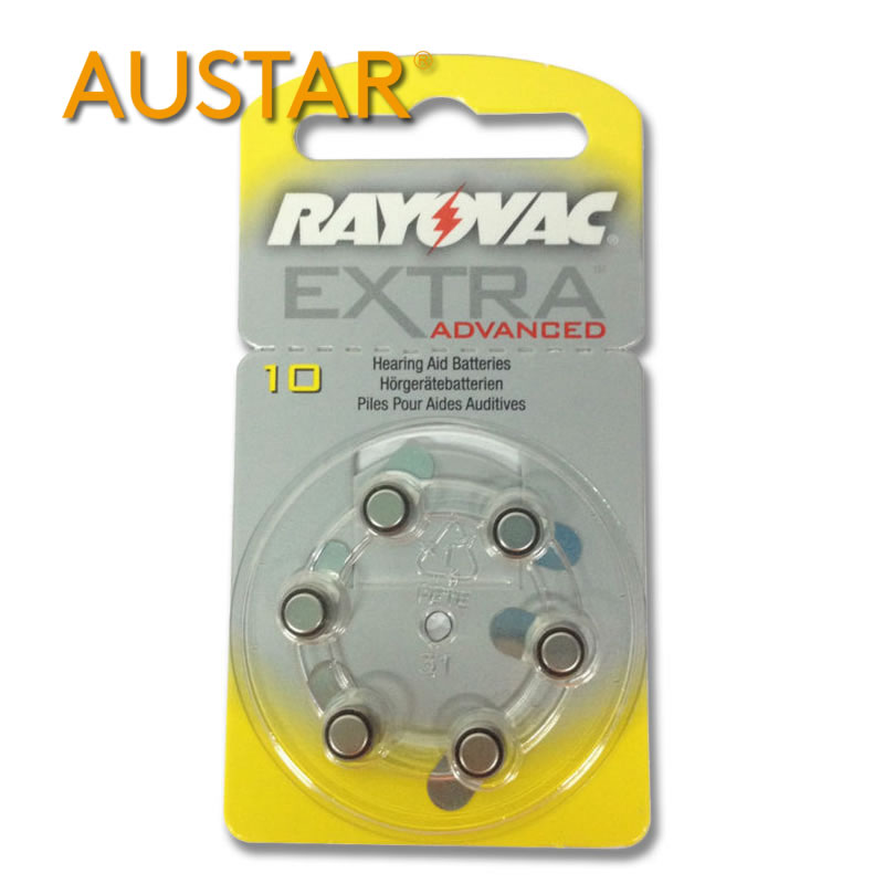 Батарейки для слуховых аппаратов Rayovac, Размер 10, для цифровых и аналоговых слуховых аппаратов Austar, батарейки Rayovac Zinc Air UK;13