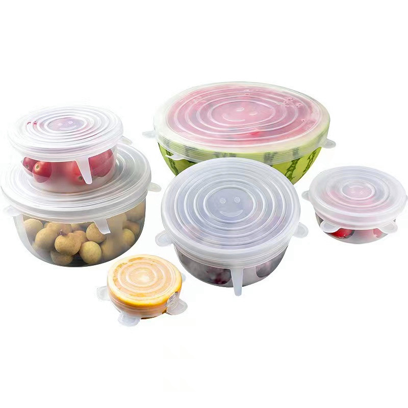 Высокое качество Food Grade 6 шт. силиконовые стрейч крышки универсальная силиконовая пленка пищевая миска горшок крышкой силиконовый чехол Пан