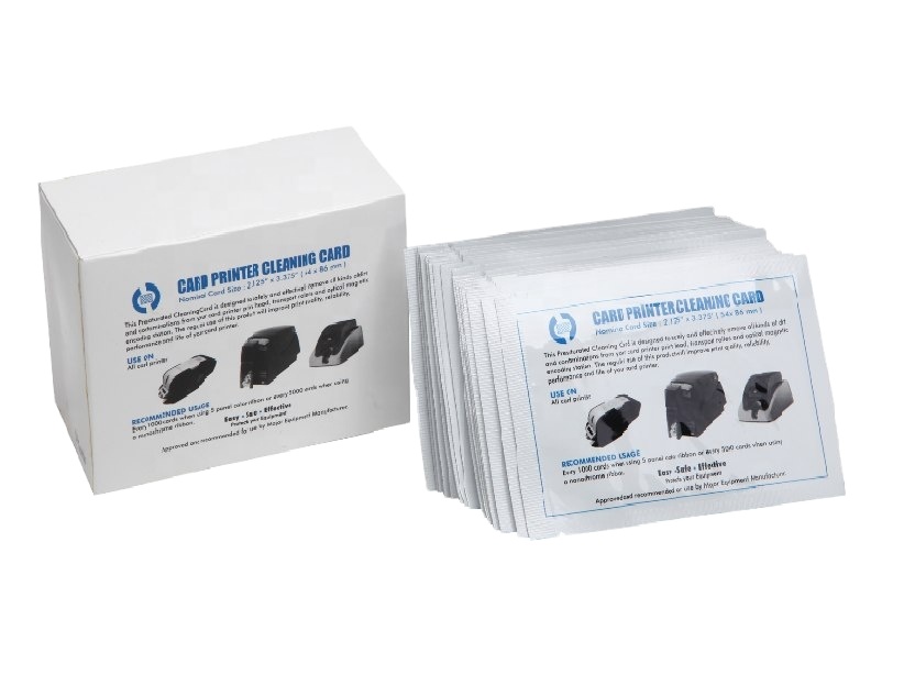 Isopropyl Alcohol Blend Spunlace Non woven PVC Short ID Card Printer ATM Cleaning Card for Card Reader