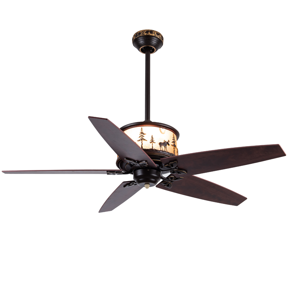 Metal black body AC motor blades 5 Splint Blade Remote Control Modern Ceiling Fan without light