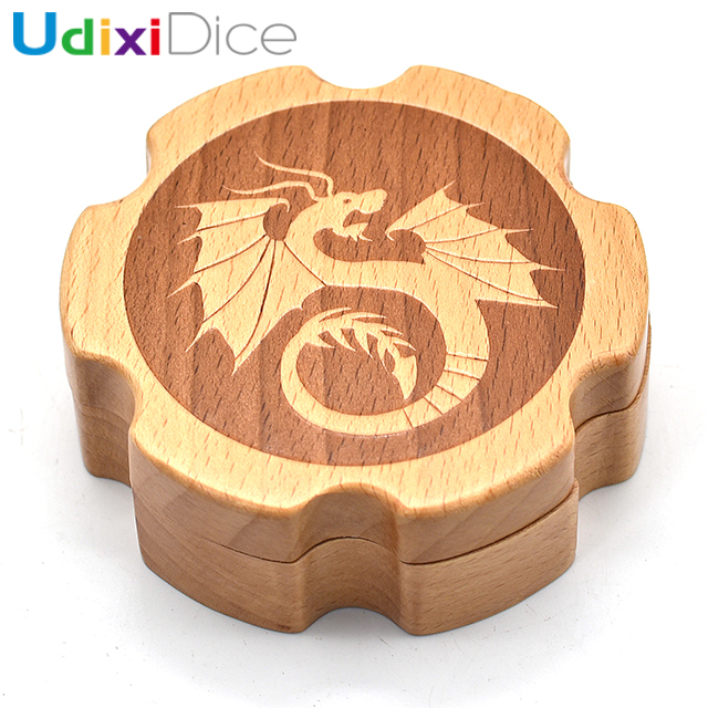 Шестигранная дуговая деревянная коробка для игральных костей DND для пластика, металла, драгоценных камней