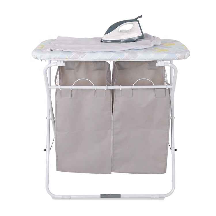 Лучшие продажи 2 мешка для сбора laundrycart С ГЛАДИЛЬНОЙ ДОСКОЙ Стол Складной Одежда корзины железа моющее средство общежития гладильная