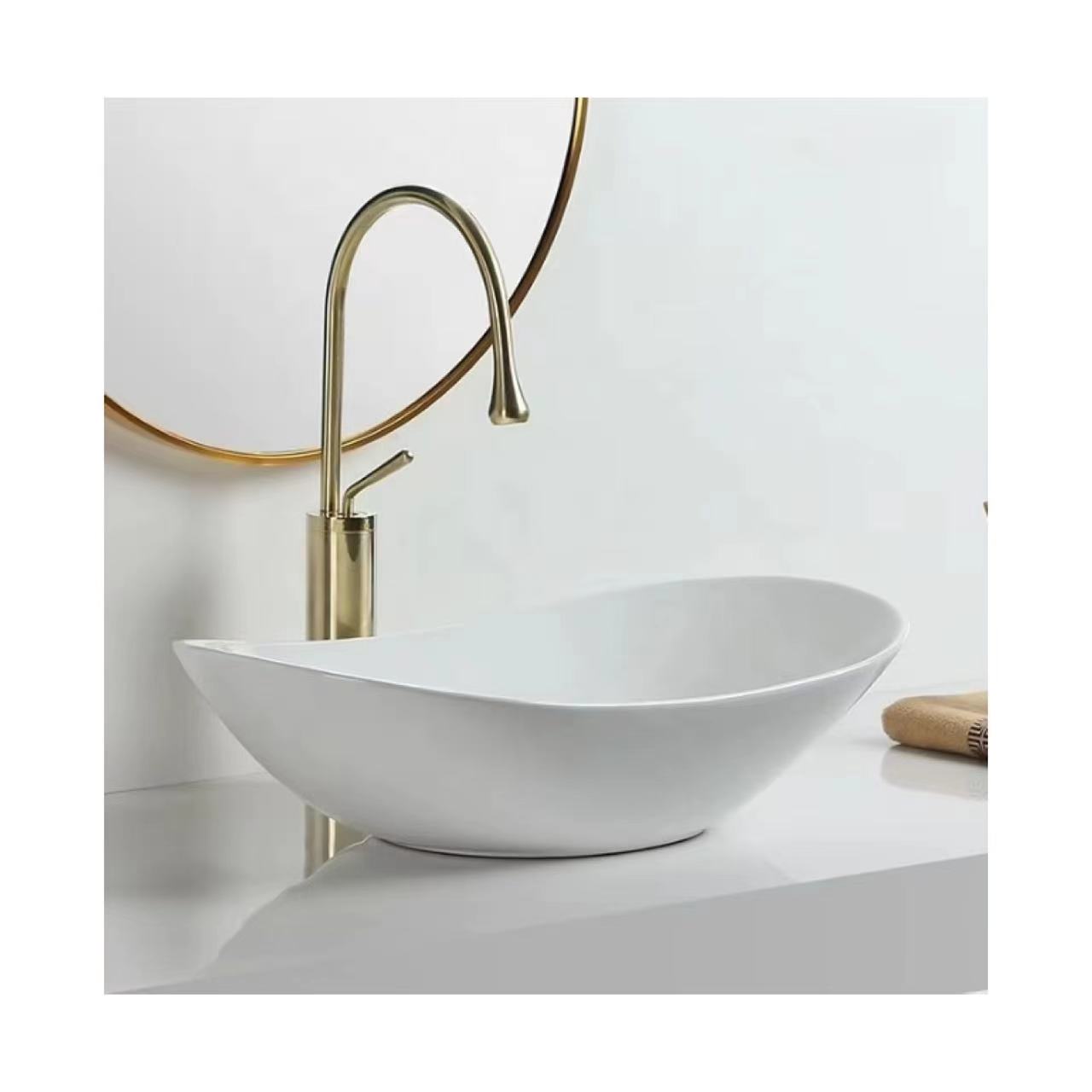 Cheap Elliptical Ingot Wash Basin Size Vanity Bathroom Sink Cabinet For Hotels and Public