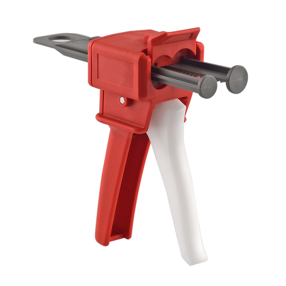 Epoxy Resin AB Glue Caulking Gun 50ml 2:1 and 1:1 Universal Manual Dispense Mixing Gun Adhesive Bonding Extrusion Tool