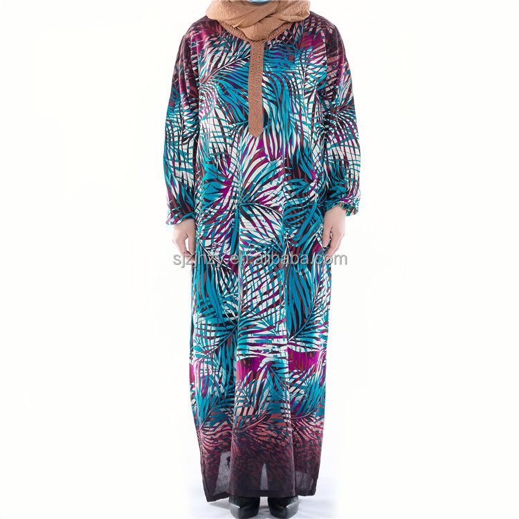 Wholesale African women's clothing Abaya Muslim Cotton Floral Long Dress For Women Abaya Dubai Floral African Dress Dashiki